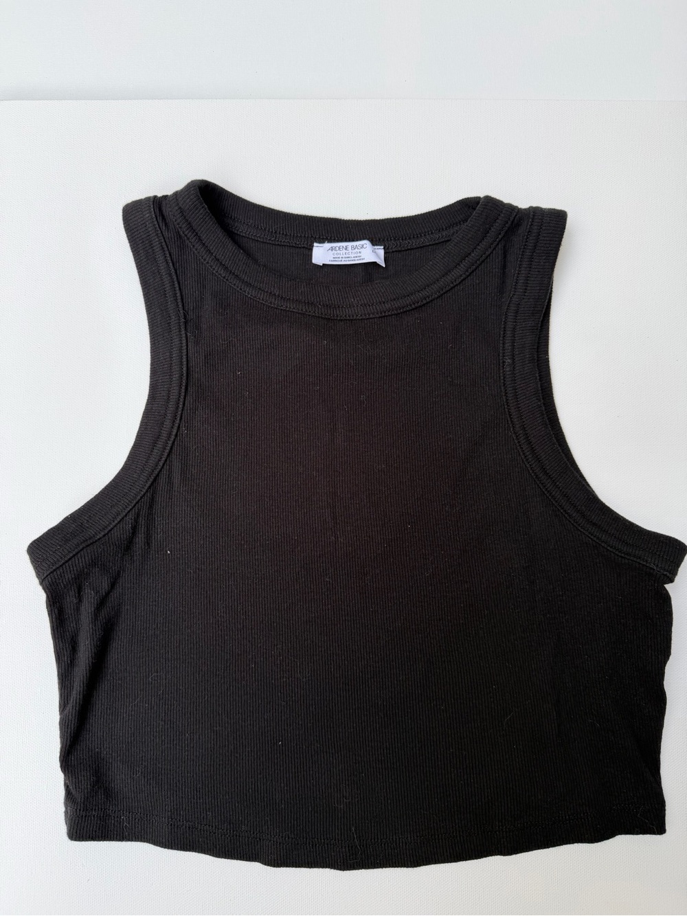 Ardene Black Ribbed Cropped Tank